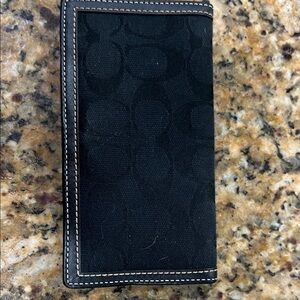 Coach Black Signature Accordion Wallet